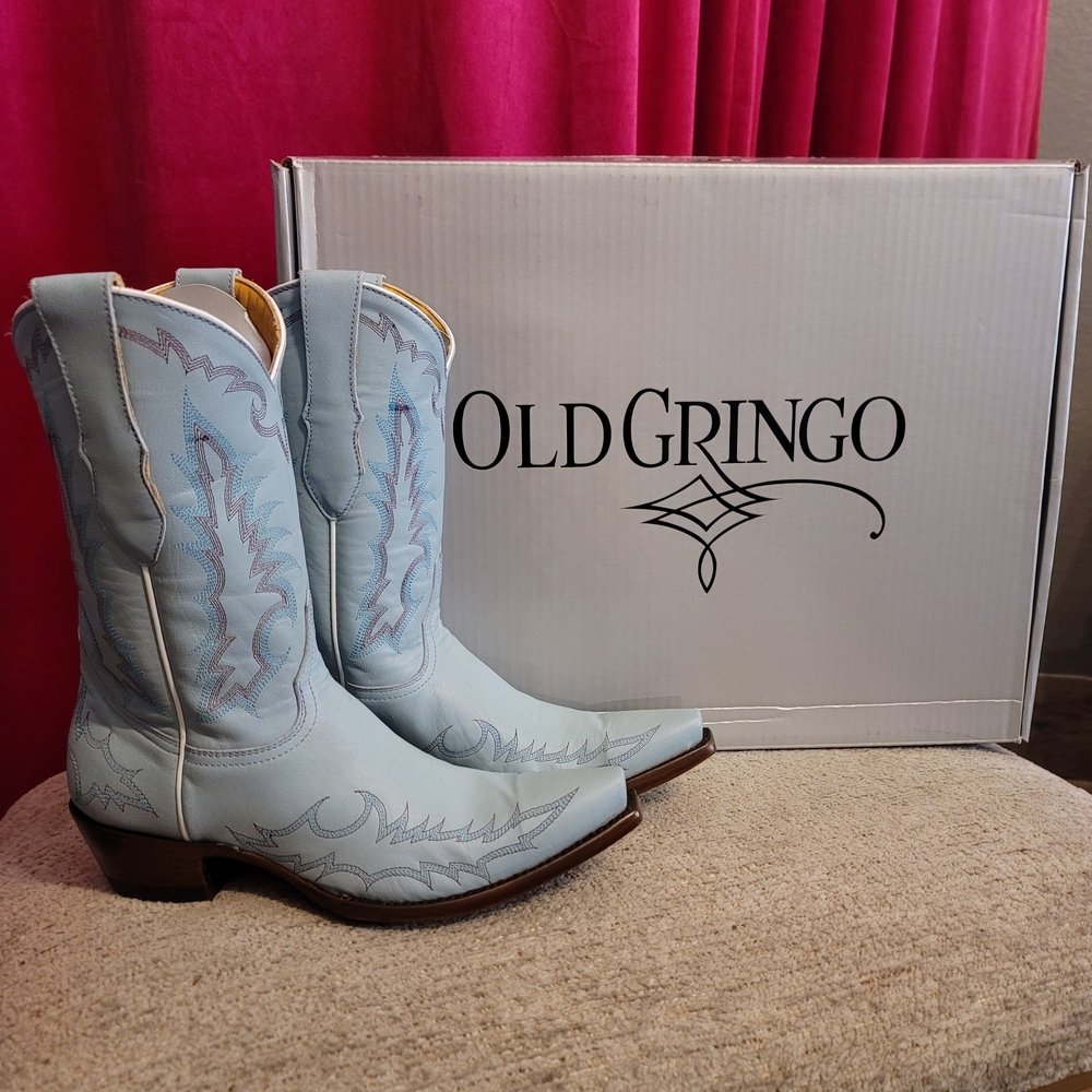 Old Gringo Vegas Light Blue Embroidered Western Boots